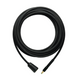 Black 7m high pressure washer hose by UK featuring a coiled form with connector nozzles at each end.
