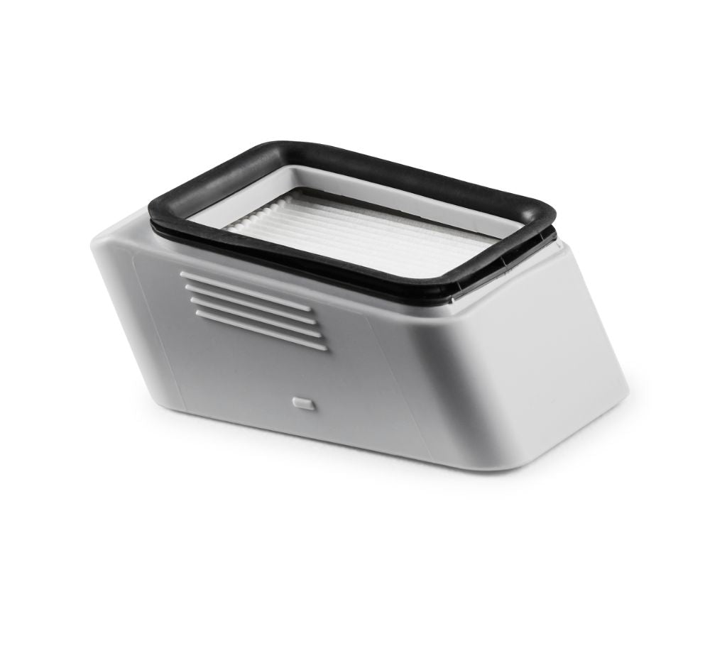 Filter for Combi floor washer by Nilfisk, featuring a white and black design.