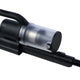 Cordless stick vacuum cleaner by Nilfisk with a transparent dust container and black handle.