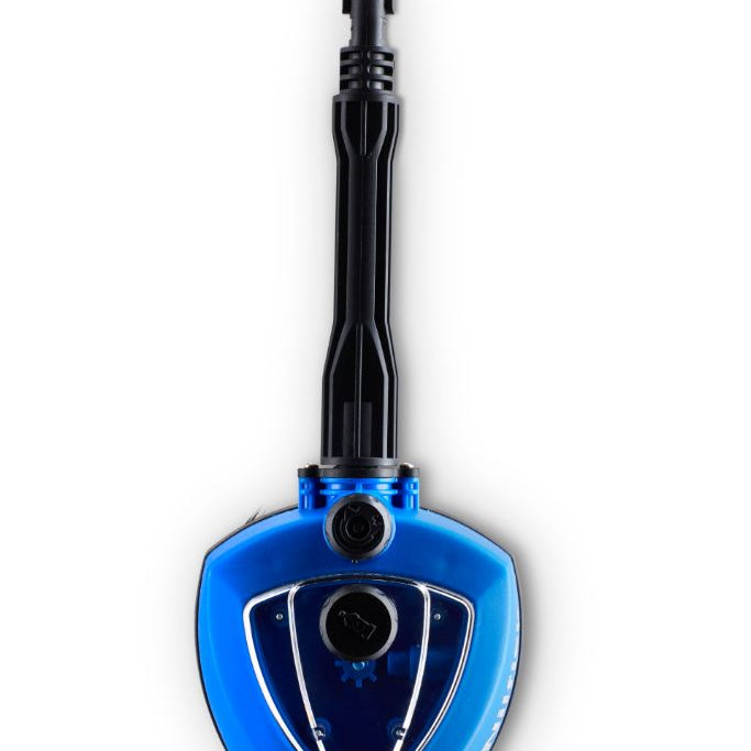 Blue ES Multibørste til højtryksrensere by ES, featuring a black extension and gear detailing on the blue head.