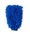 Blue washing glove by UK with chenille microfiber texture.
