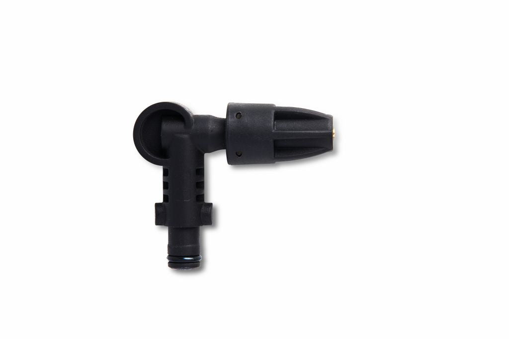 Black undercarriage nozzle for premium high-pressure washers with shadow effect.