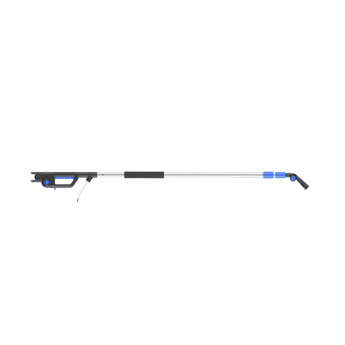 High pressure extension lance by UK with blue accents and gray pole.
