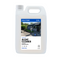 Transparent 2.5L algae cleaner concentrate by Nilfisk, white plastic jug with blue label, front view showing outdoor cleaning image on label