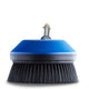 Rotating brush with flexible tube for high-pressure washers, dark bristles, and a blue and black head.