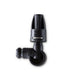 Black undercarriage nozzle for high-pressure cleaners by ES, featuring an elbow joint and ribbed detailing.