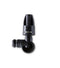 Black undercarriage nozzle for high-pressure cleaners by ES, featuring an elbow joint and ribbed detailing.