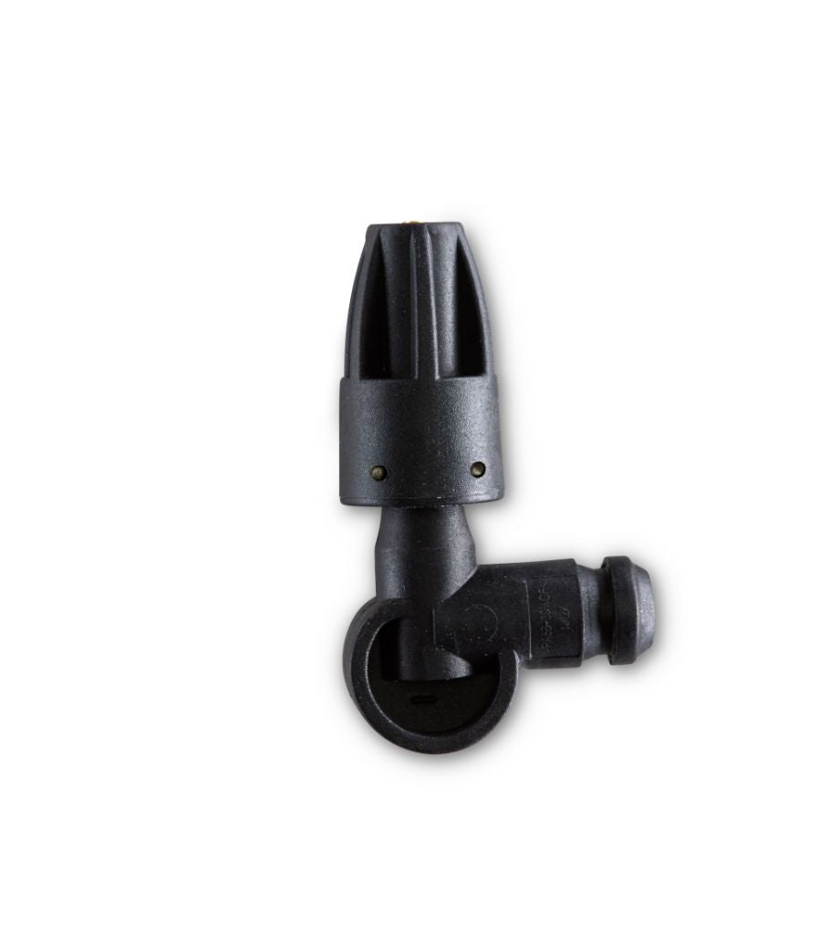 Black undercarriage nozzle for pressure washers from ES, shown in a studio shot.
