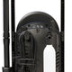 Pressure washer for car washing with black frame by Nilfisk, showing the back, including power cord and soap container.