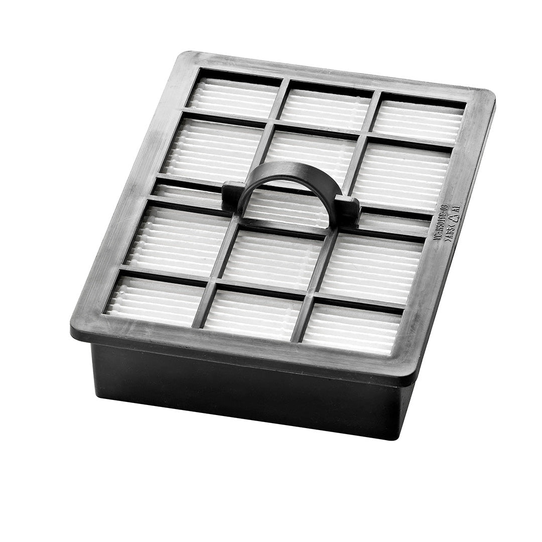HEPA filter for vacuum cleaner by ES, with a black frame and a handle.