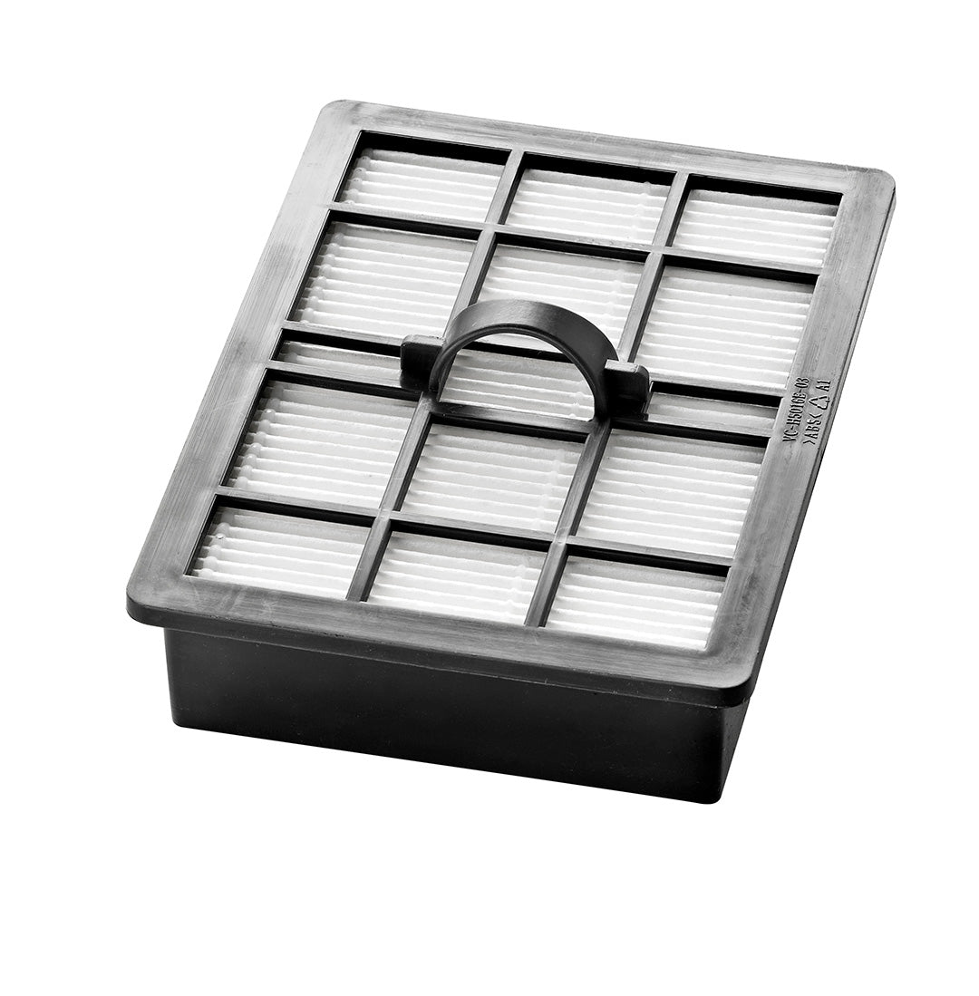 HEPA filter for vacuum cleaner by ES, with a black frame and a handle.