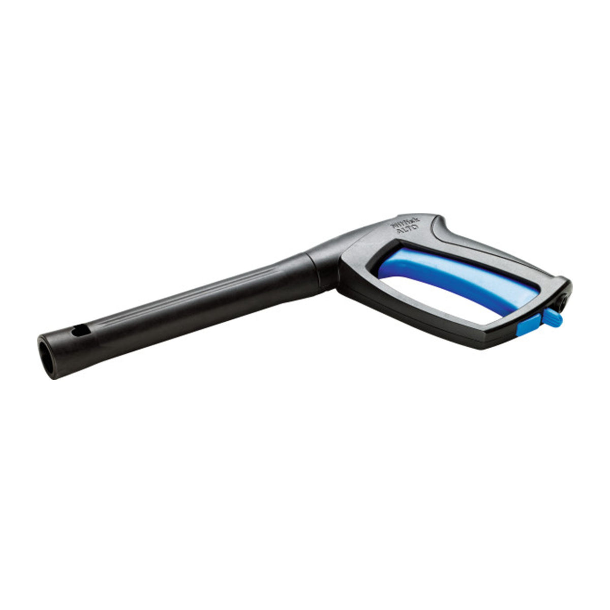 Black high-pressure washer gun by UK G3, showing the trigger mechanism and barrel.