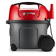 Red and gray vacuum cleaner from Nilfisk Thor with black wheels, shown in a studio shot.

