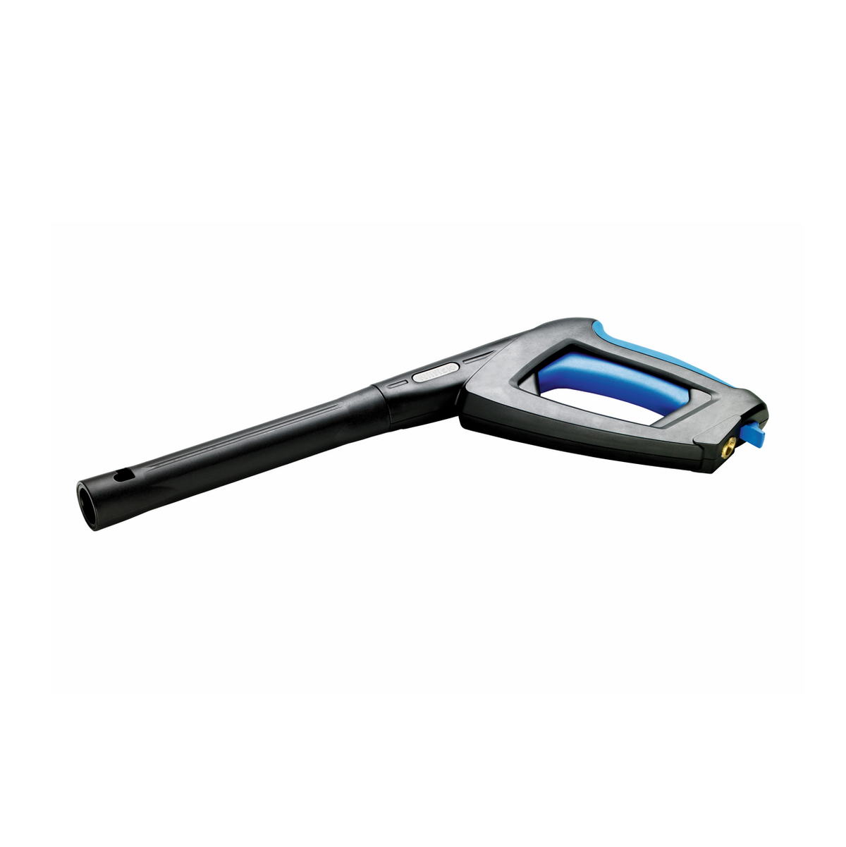 Spray handle for pressure washer spares by UK, with a black and blue finish.