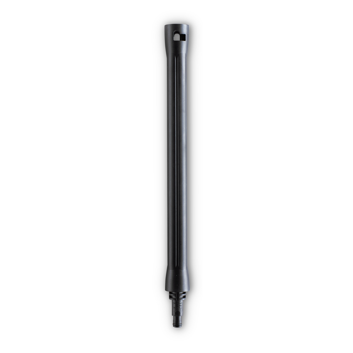 Black spray lance for pressure washer spares by ES, showing the attachment ends and shadow.
