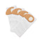 Four white vacuum cleaner bags for wet/dry vacuum, with brown cardboard fitting.