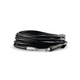 Black 10m superflex hose by ES, coiled on a white surface with silver and black connectors.